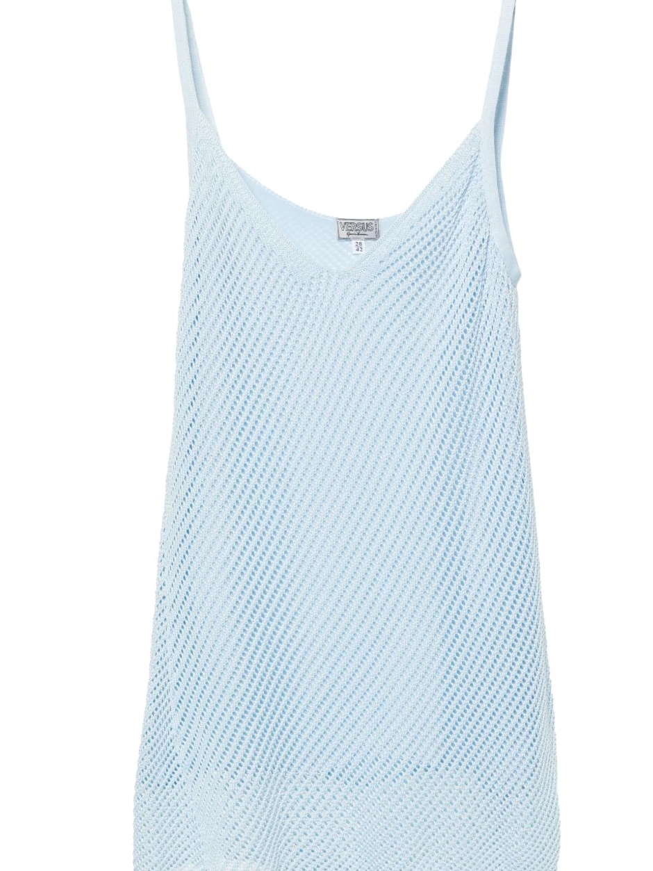 Versace crochet-knit 2000s slip Women cotton dress 0712